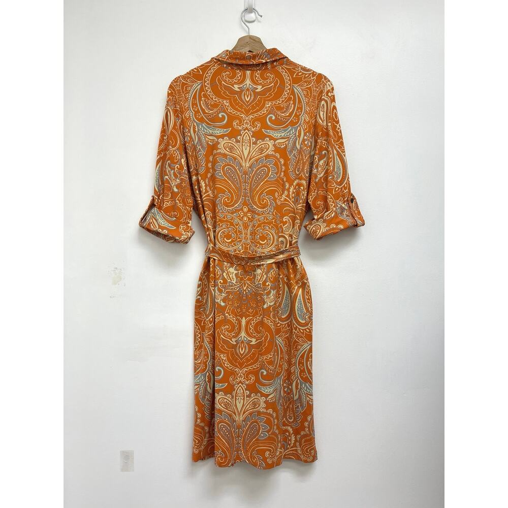 J. McLaughlin Paisley Print Catalina Cloth Belted Shirt Dress Colorful - Large - Picture 3 of 12